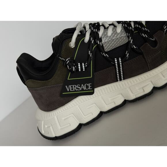 Versace Men\'s Greca Sneakers Gray/Green 13.5 US (46.5 Euro) IT 1021490 IT NIB main image 14